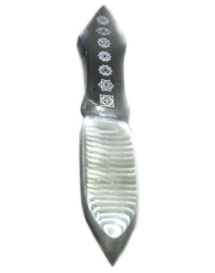 10" Selenite Chakra athame