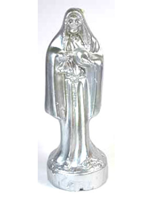 10" Silver Holy Death candle