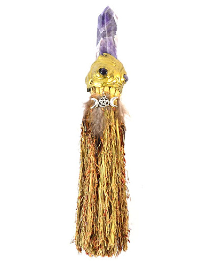 10" Triple Moon Crystal broom