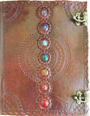 10" x 13" Chakra leather blank book w/ latch