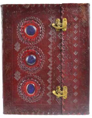 10" x 13" Stone leather blank book w/ latch
