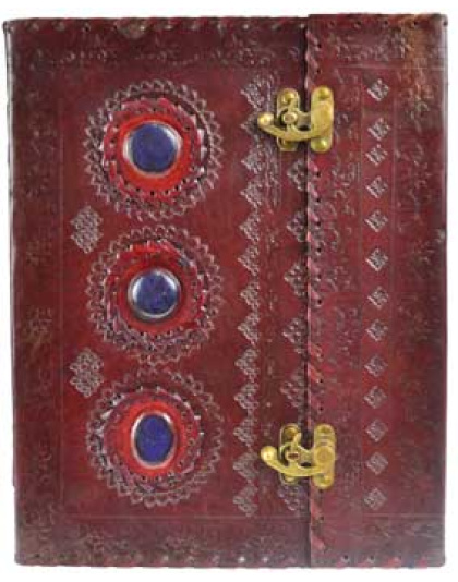 10" x 13" Stone leather blank book w/ latch