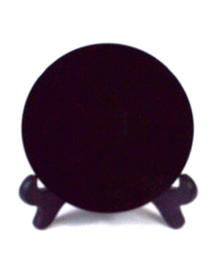 10cm Black Obsidian scrying mirror W/ stand