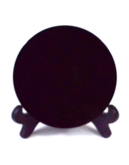 10cm Black Obsidian scrying mirror W/ stand