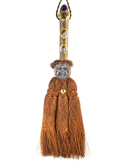 12" Triple Moon Crystal broom