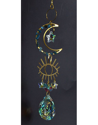 16"  Evil Eye Crescent sun catcher
