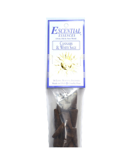 16/pk Cannabis & White Sage escential essences incense cones