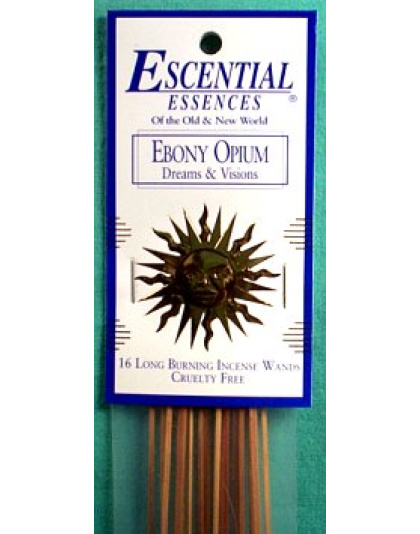 16/pk Ebony Opium escential essences incense sticks