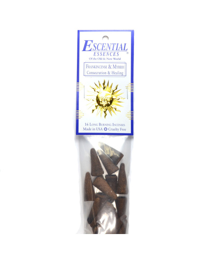 16/pk Frankincense & Myrrh escential essences incense cones