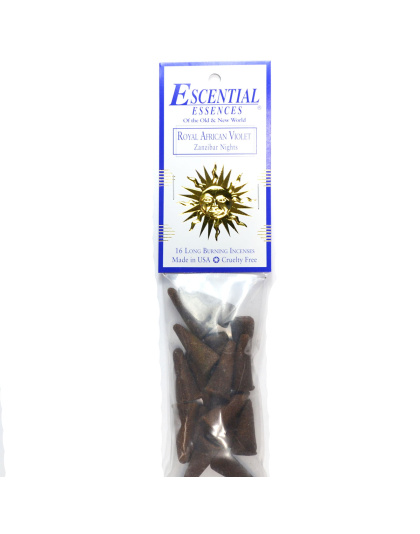 16/pk Royal African Violet escential essences incense cones
