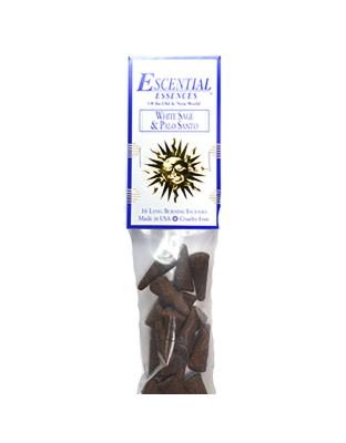 16/pk White Sage & Palo Santo escential essences incense cones