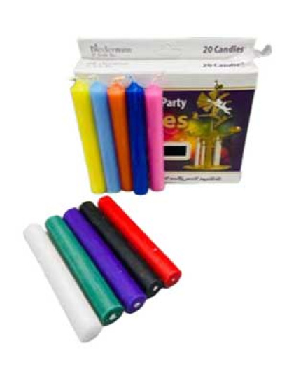 1/2" Assorted Chime Candle 20 pack