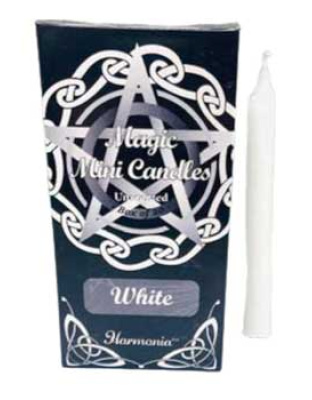 1/2" dia 5" long White chime candle 20 pack