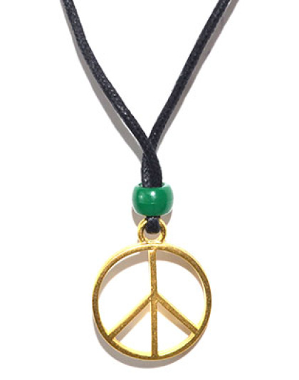 1' peace sign, gold amulet