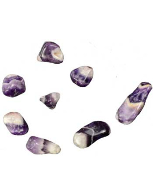 1 lb Amethyst, Chevron tumbled stones