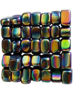 1 lb Hematite Rainbow Magnetic tumbled stones