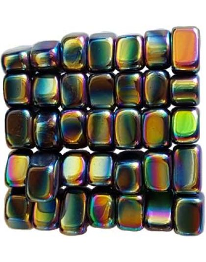 1 lb Hematite Rainbow Magnetic tumbled stones