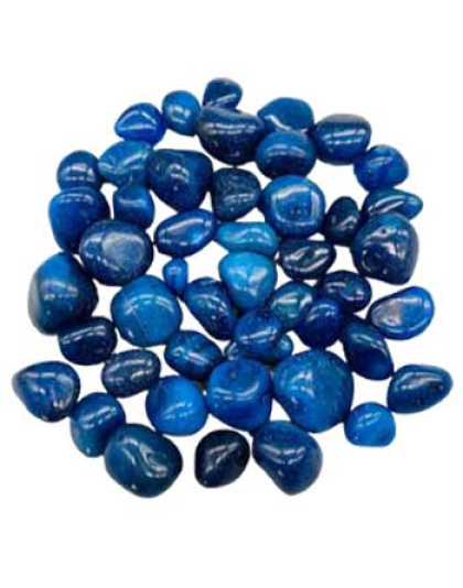 1 lb Onyx, Blue tumbled stones (heat treated)