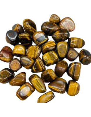 1 lb Tiger Eye, Yellow  tumbled stones