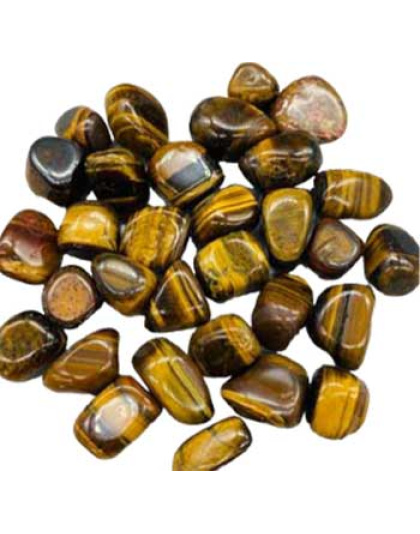 1 lb Tiger Eye, Yellow  tumbled stones