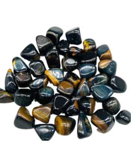 1 lb Tiger's Eye, Blue tumbled stones