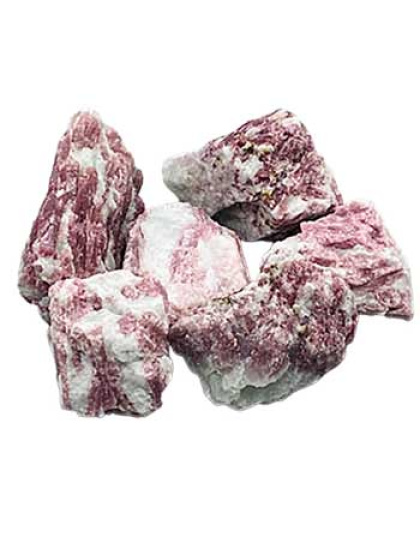 1 lb Tourmaline, Pink with Quartz untumbled stones