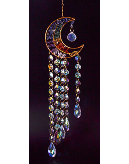 21" Gemstone & Moon sun catcher