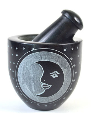 2 3/4" Moon Soapstone mortar & pestle set
