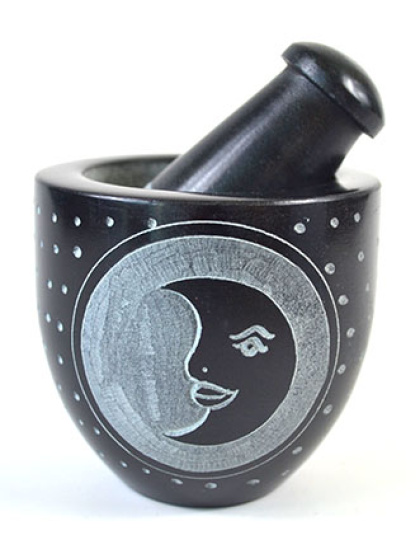 2 3/4" Moon Soapstone mortar & pestle set