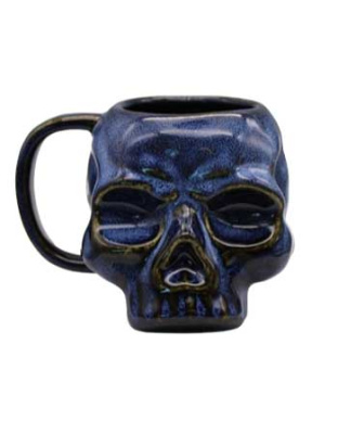 3 3/4" Skull Blue mug