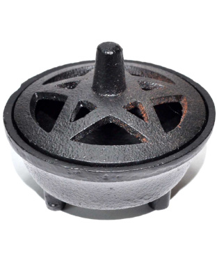 3 3/8" Cast Iron Pentagram cauldron