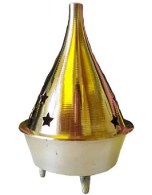 3" Brass cone and Resin incense Burner