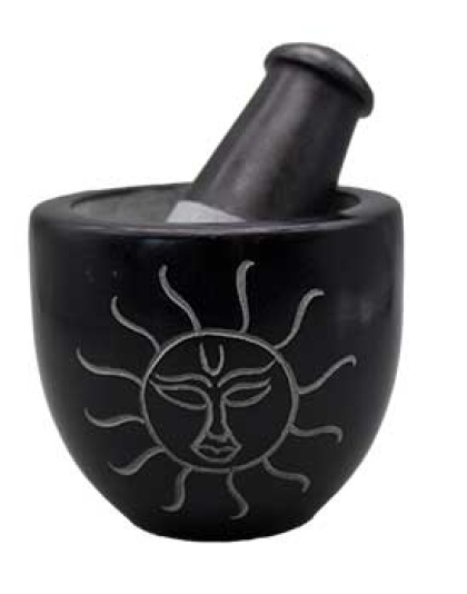 3" Sun Soapstone mortar & pestle set