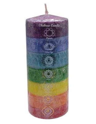 3" x 6" 7 Chakra pillar candle