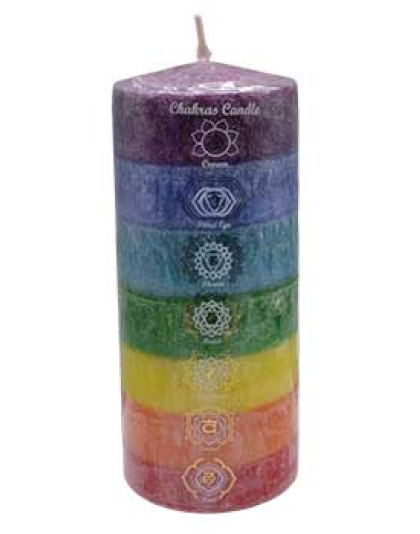 3" x 6" 7 Chakra pillar candle