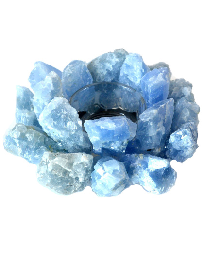 4 1/2" Blue Cacite tealight holder