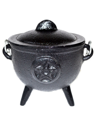 4 1/2" Pentagram cast Iron cauldron