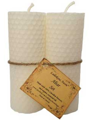 4 1/4" Altar set white Lailokens Awen candle