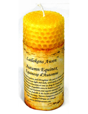 4" Autumn Equanox Altar Lailokens Awen candle
