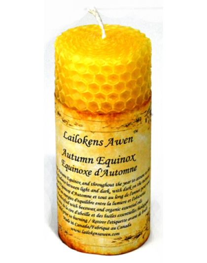 4" Autumn Equanox Altar Lailokens Awen candle
