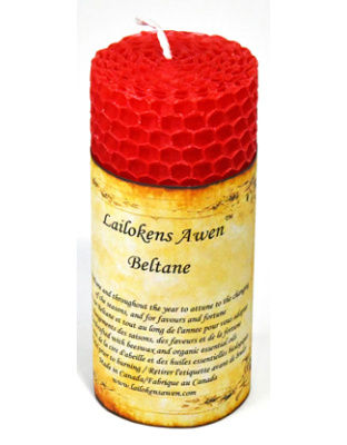 4" Beltane Sabbat Lailokens Awen candle