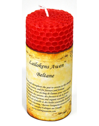 4" Beltane Sabbat Lailokens Awen candle