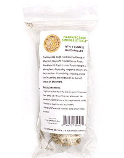 4" Sage & Frankincense smudge stick