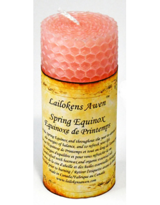 4" Spring Equinox Altar Lailokens Awen candle