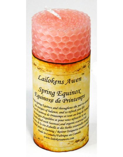 4" Spring Equinox Altar Lailokens Awen candle