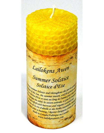 4" Summer Solstice Altar Lailokens Awen candle