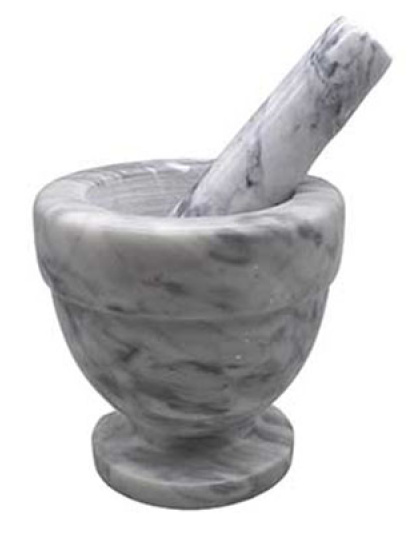 4" White Marble Mortar and Pestle Set