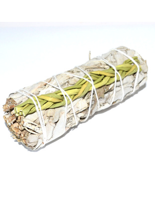 4" White Sage & Sweet Grass smudge stick