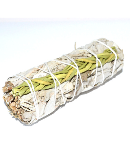 4" White Sage & Sweet Grass smudge stick