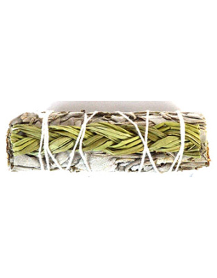 4" White Sage & Sweetgrass smudge stick
